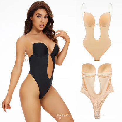 Europe The United States Shapewear Invisible Shoulder Strap Bra Set Adjustment Underwear Sexy Backless Triangle Body Shapewear