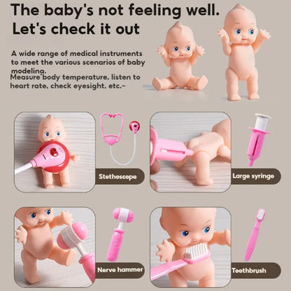 Doctor Toys for Kids Doctor Pretend Play Set Children Medical Dentist Tools Stethoscope Educational Toy Gift for Boy Girl