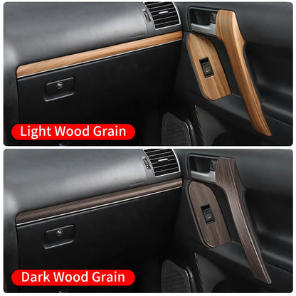 For Toyota 2010-2023 Land Cruiser Prado 150 LC150 Wood Grain Door Handle Armrest Interior Upgrade Accessories Replacement Parts