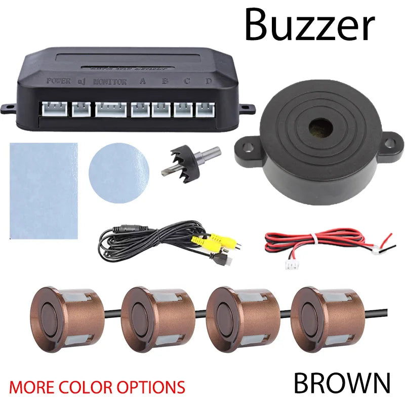 Factory CVBS AHD Video Parking Sensor 4-Probe Car Reverse Radar Buzzer Monitor Android System Supported