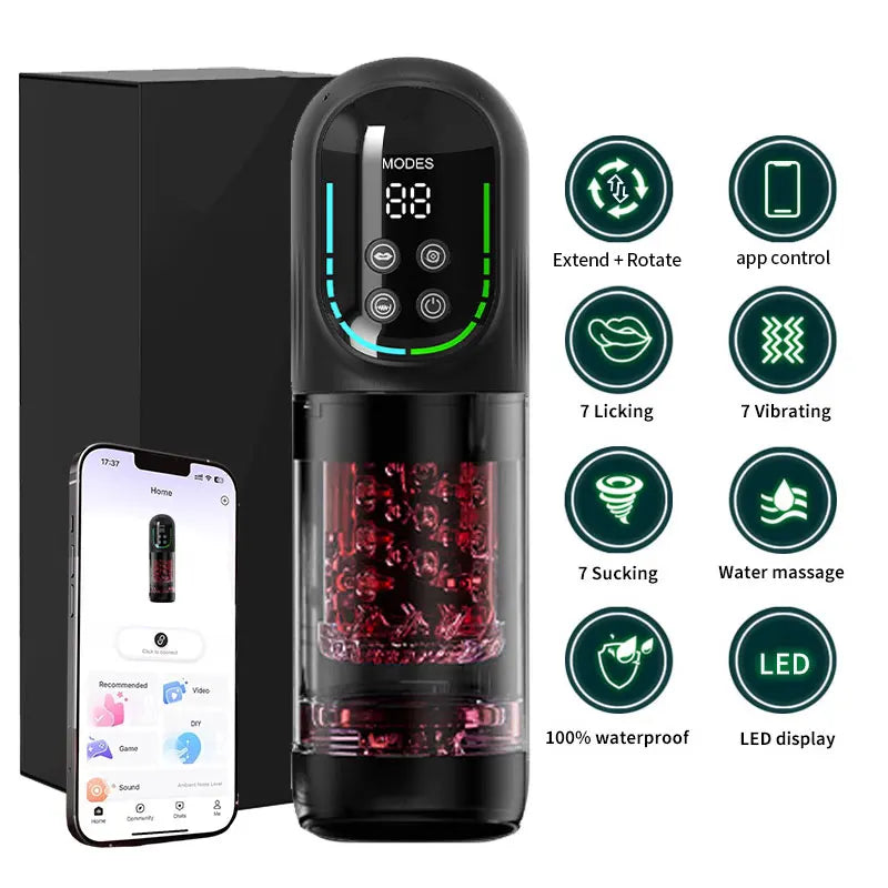 Telescopic Rotation Masturbator Cup Sucking Penis Pump Pocket Pussy Blowjob Sex Toys Stroker Piston Automatic Mastubator for Men