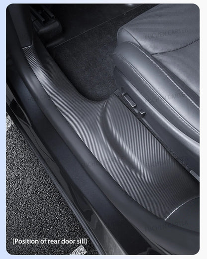 For Tesla Model YL 2026 TPE Front Rear Door Sill Protector Threshold Strip Waterproof Anti-kick Guard Panel Interior Accessories