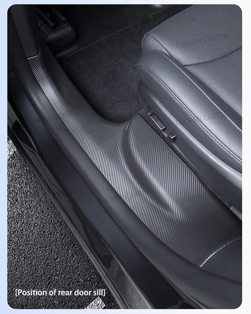 2 4 6 8 Pcs For Tesla New Model YL 2026 TPE Front Rear Door Sill Protector Threshold Strip Anti-kick Guard Panel Waterproof Pad