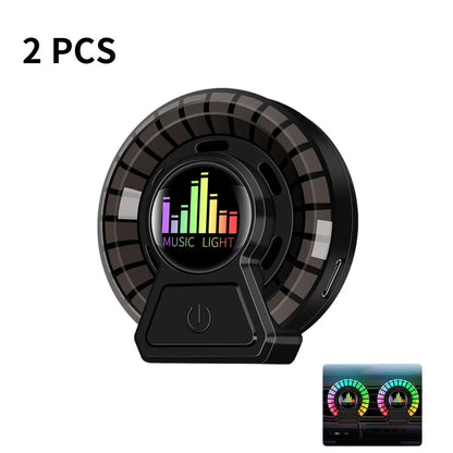 2x Car Air Freshener Outlet Fragrance led RGB Music Rhythm Strip cars Air Vent Aromatherapy Interior Voice Pick Up Ambient Lamp