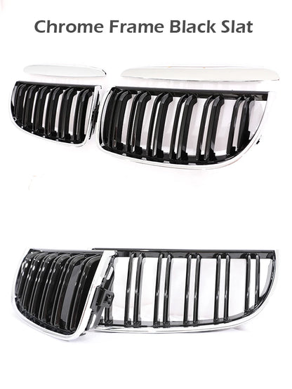 Carbon Fiber Chrome M Color Chrome Gloss Matte Black Grille Kidney Grill For BMW 3 Series E90 E91 Pre-Facelift 2005-2008 320 330