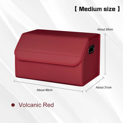 Portable Car Trunk Organizer Box Large Capacity Leather Foldable Storage Box Multifunctional Auto Organizer Bag Car Accessories