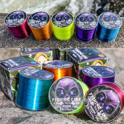 Sougayilang Nylon Fishing Line Strong Tensile and Wear-resistant Fishing Line 500m Capacity Freshwater Saltwater Fishing Line