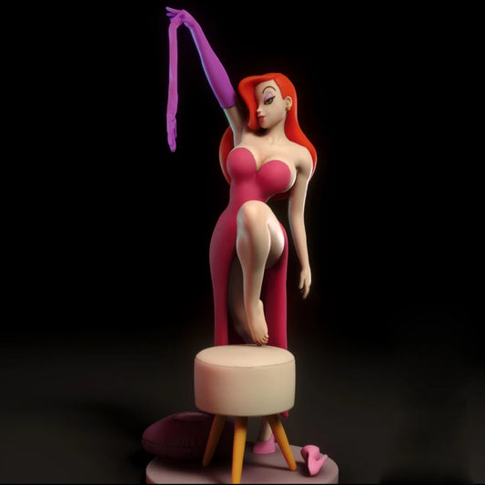 1/24 3d Printing Model Kit Resin Jessica Rabbit Anime Model Kit DIY Red singer Micro Reduction Statue Unpainted Garage Kit Toys