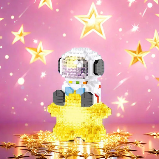 Knew Built Star Astronaut Minifigure LED Micro Mini Building Blocks Toys: Ultimate Space Enthusiast Collectible and Perfect Gift
