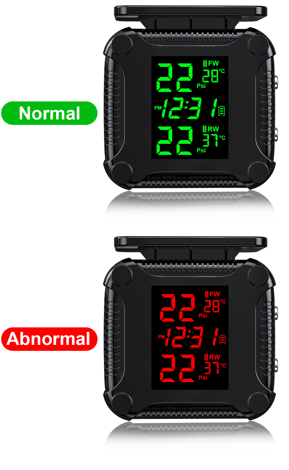 Powstation TPMS Wireless Motorcycle Tire Pressure Monitoring System Solar Charge Tyre Temperature Alarm System Colorful Display