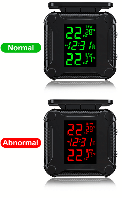 Powstation TPMS Wireless Motorcycle Tire Pressure Monitoring System Solar Charge Tyre Temperature Alarm System Colorful Display