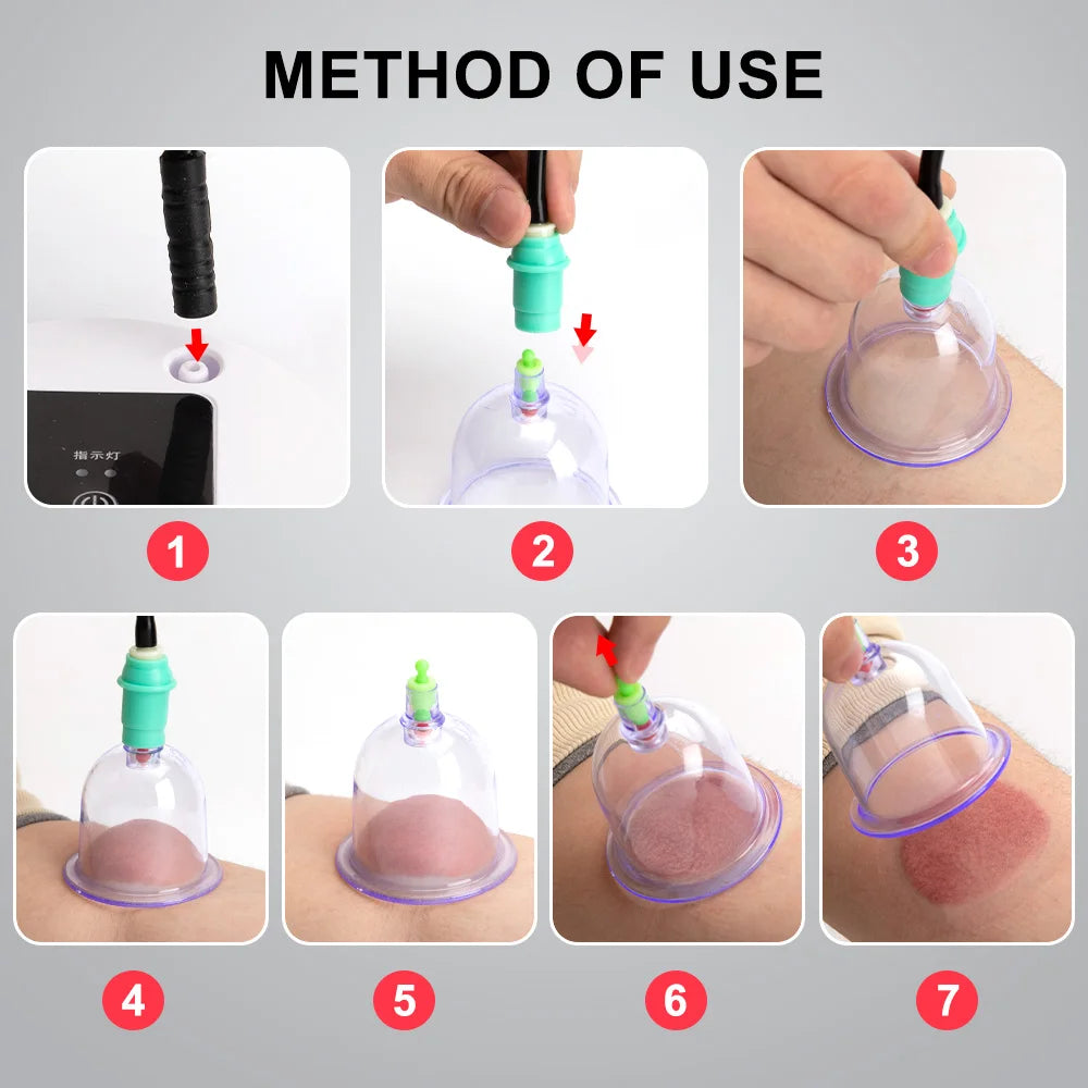 Electric Vacuum Cupping Body Massager Suction Scraping Cup Fat Burner Therapy Anti Cellulite Slimming Massager Body Massage Cans