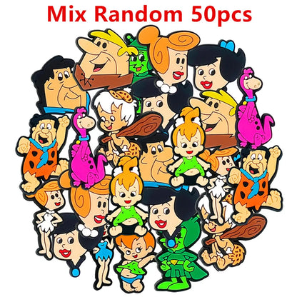 1-100pcs Primitive Man Shoe Charms Cartoon PVC Shoe Accessories DIY Decoration for Classic Clog Sandal Kids Gifts