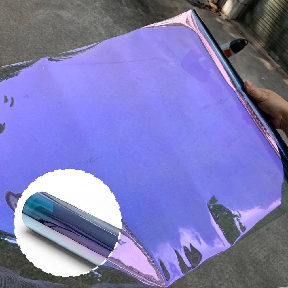 50cm X150/300/600cm Car Side Windshield VLT Purple Glass Tinting Vinyl Solar Chameleon Tint Film Nano Ceramic Proof Accessories