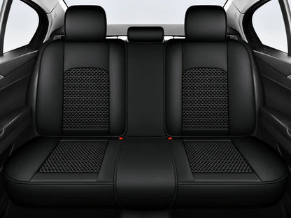 5-seat  car seat cover, new nappa leather ice silk fixed lumbar support, four-season universal, suitable for most cars