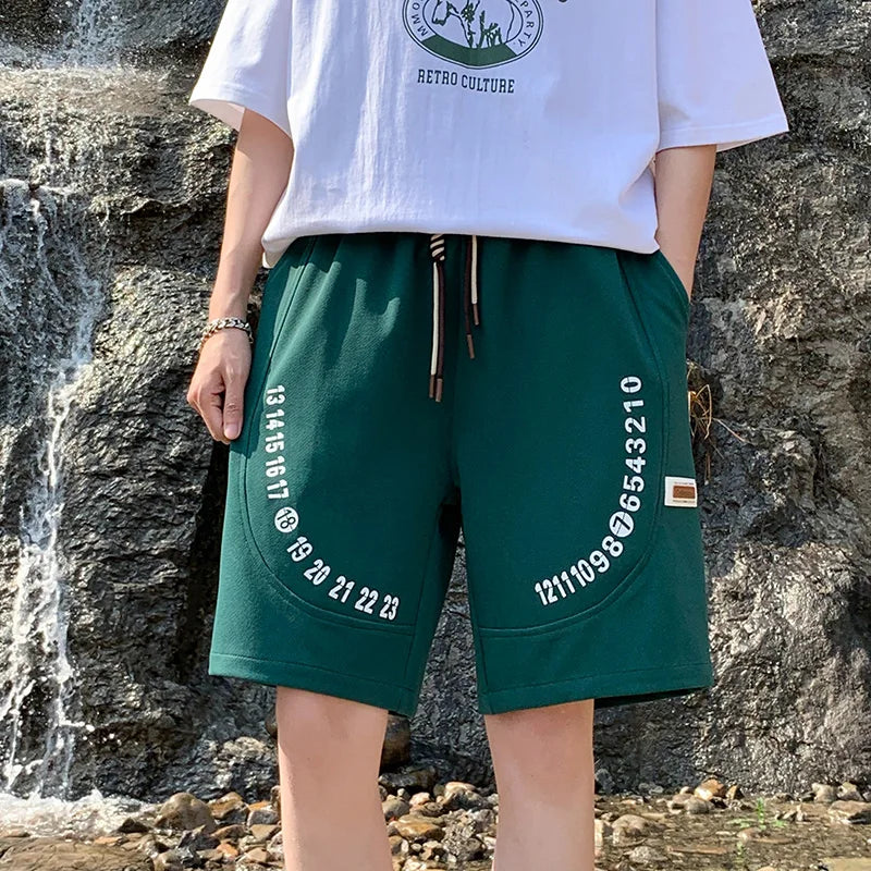 2026 Letter Foam Printed Shorts Men Loose Fit Summer Streetwear Running Sports Short Pants Men Women Hip Hop Half Wide Leg Pants