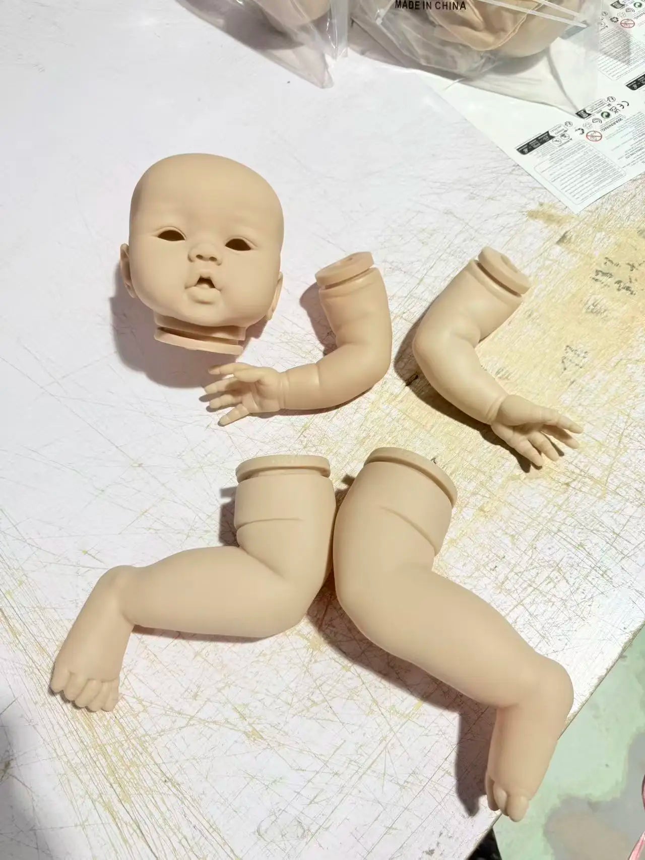 NPK New 26inch Reborn Harper Toddler Doll Kit Unfinished Unpainted Unassembled Doll Parts Fresh Color with Cloth Body and Eye