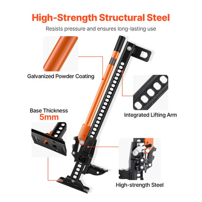 SucceBuy Farm Jack, 34" -60" Utility High Lift Farm Jack, Off Road Utility Jacks, Heavy-Duty Lift Jacks for Tractor, Truck, SUV