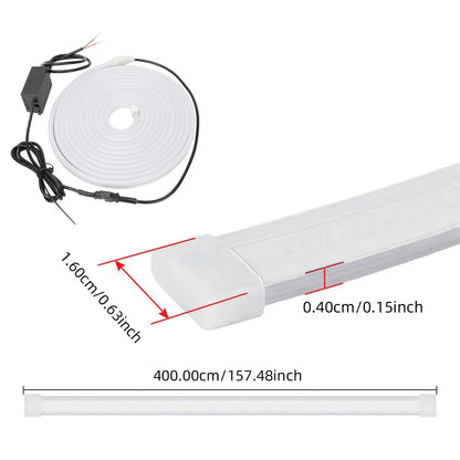 Dynamic Flowing Car Trunk Light Strip for SUV 400cm Flexible Multi-Color RGB Neon Atmosphere Light 12V App Control Ambient Lamp