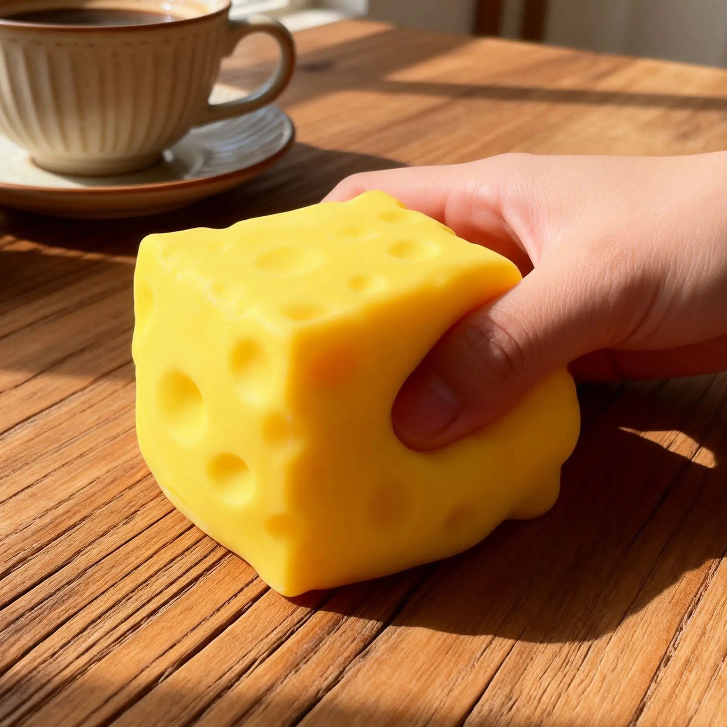 Cheese Squishy Ball Toy Slow Rebound Push Stress Relief Sensory Toys Cheese Stress Ball Fidget Toy