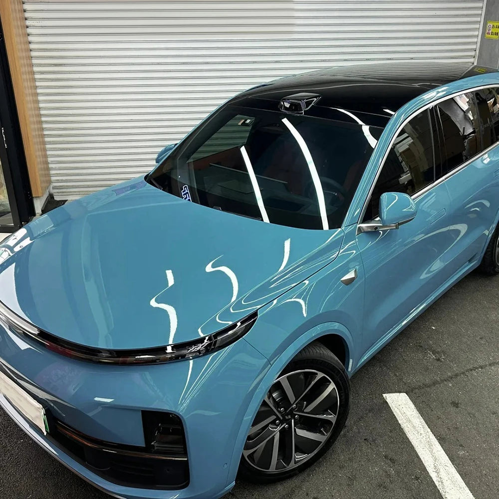 PET Smoke Rain Blue Car Vinyl Wrap Film Waterproof Scratch Resistant Stickers for Auto Motorcycle Body DIY Modification Decal