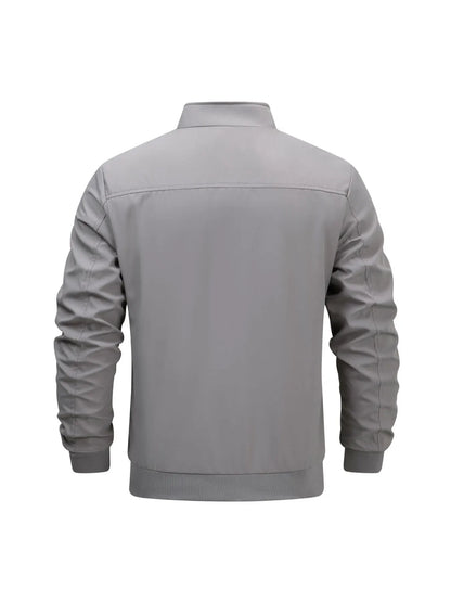Winter Men's Fashionable Casual Cotton Jacket Outdoor Sports Casual Warm Fleece-Lined Coat Men's Solid Color Stand Collar Thickened Jacket Cotton Clothing