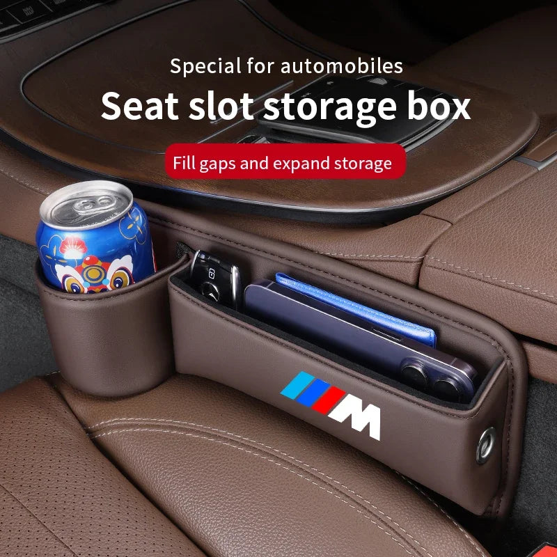 Car Seat Gap Multifunction Crevice Storage Box Seat Gap Cup Holder For BMW M3 M4 M5 E39 E46 E60 E90 F10 F20 F30 F01 X1 X3 X5 X7