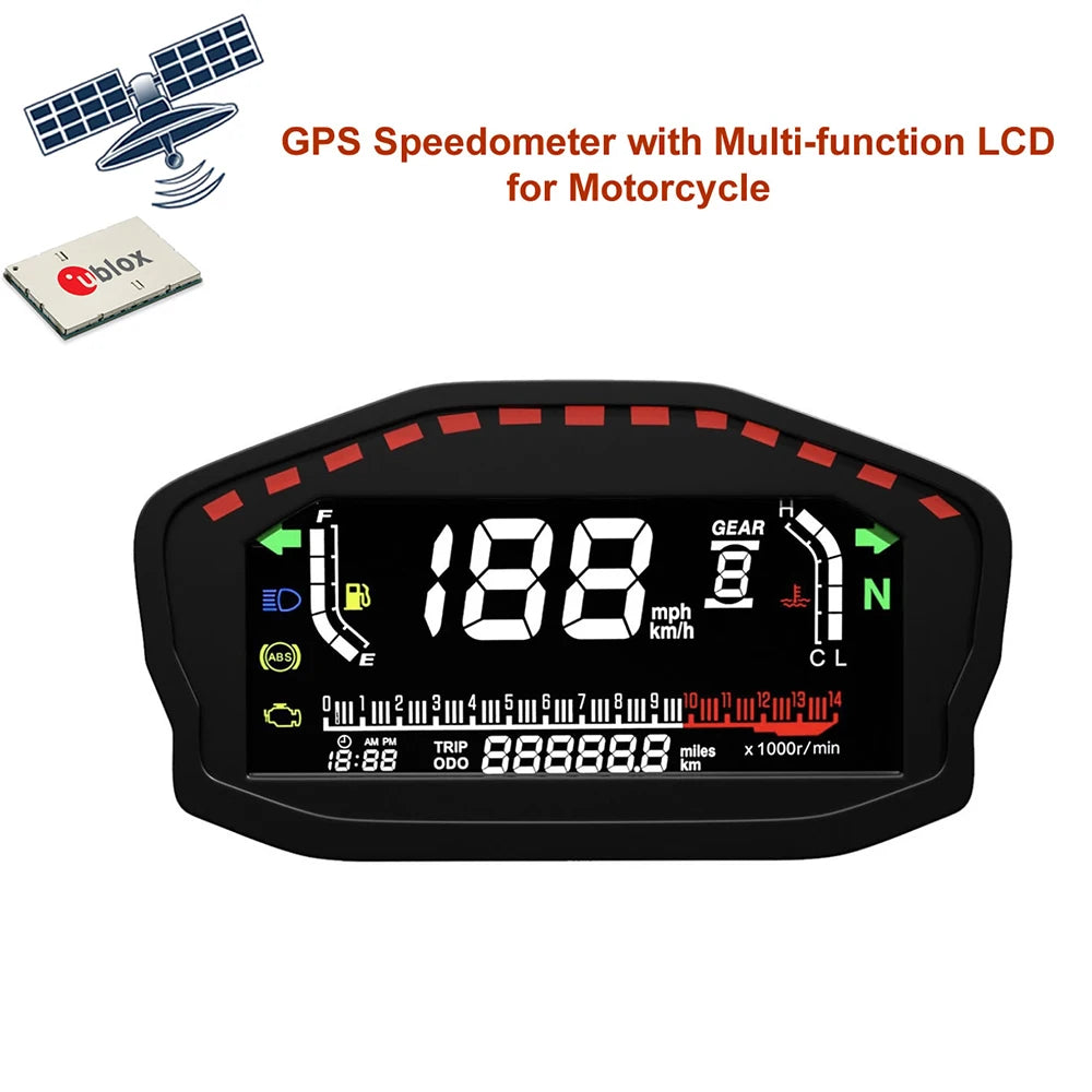 AD Universal RPM Motorcycle Meter GPS Speedometer Digital Odometer Electric Injection Carburetor Instrument Multi-function Trip
