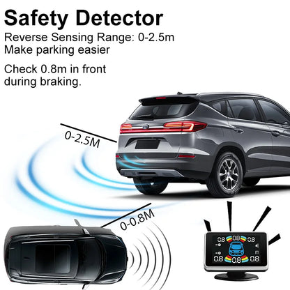 12V 16.5mm Parking Sensor Kit 6/8 Sensor Buzzer Reverse Radar Sound Alarm Indicator Probe System
