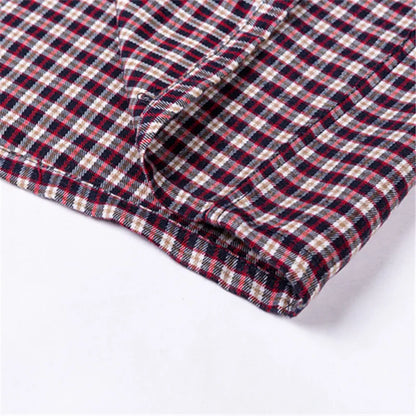 New Fashion Shirts For Men's Long Sleeve Spring Autumn Soft Regular-fit Brushed Single Pocket Checked Comfort Casual Plaid Shirt
