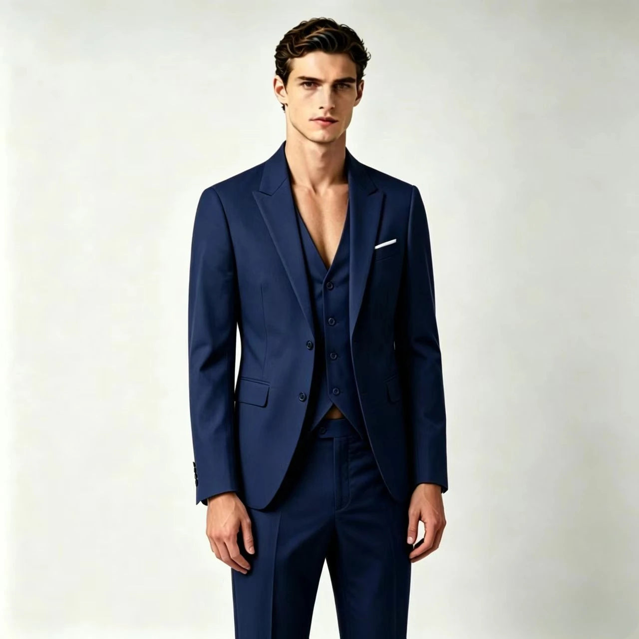 Men's Suit Lightweight Wedding Eegant 2 Piece Set Solid Color Formal Business Blazer Pants Classic Tuxedo for Party Groomsmen