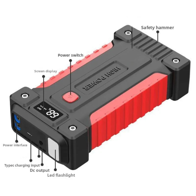 SUKIN Car Battery Starter with Safety Lithium Battery Equipped with Light and USB Port.Booster Jump Starter for Motorcycle/truck
