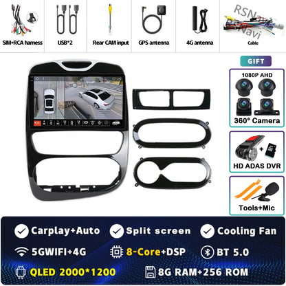 Android 15 Carplay Auto WIFI+4G For Renault Clio 3 4 2012 2013 2015 - 2018 Car Radio GPS Stereo Multimedia Player 2din Wireless