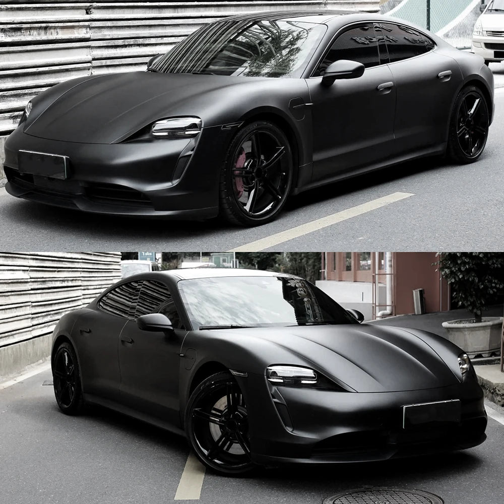 Car Vinyl Wrapping Film Extinction Black Color Change Vinyl Film PET Bubble Free Car Sticker Self Adhesive Auto Accessories