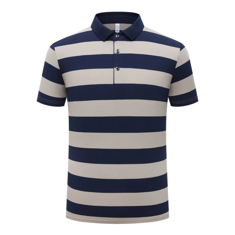 New Summer Men Classic Striped Polo Mens Cotton Short-Sleeved Fashion Business Casual Hot Polo Shirt Male Dropshipping LZLLTT