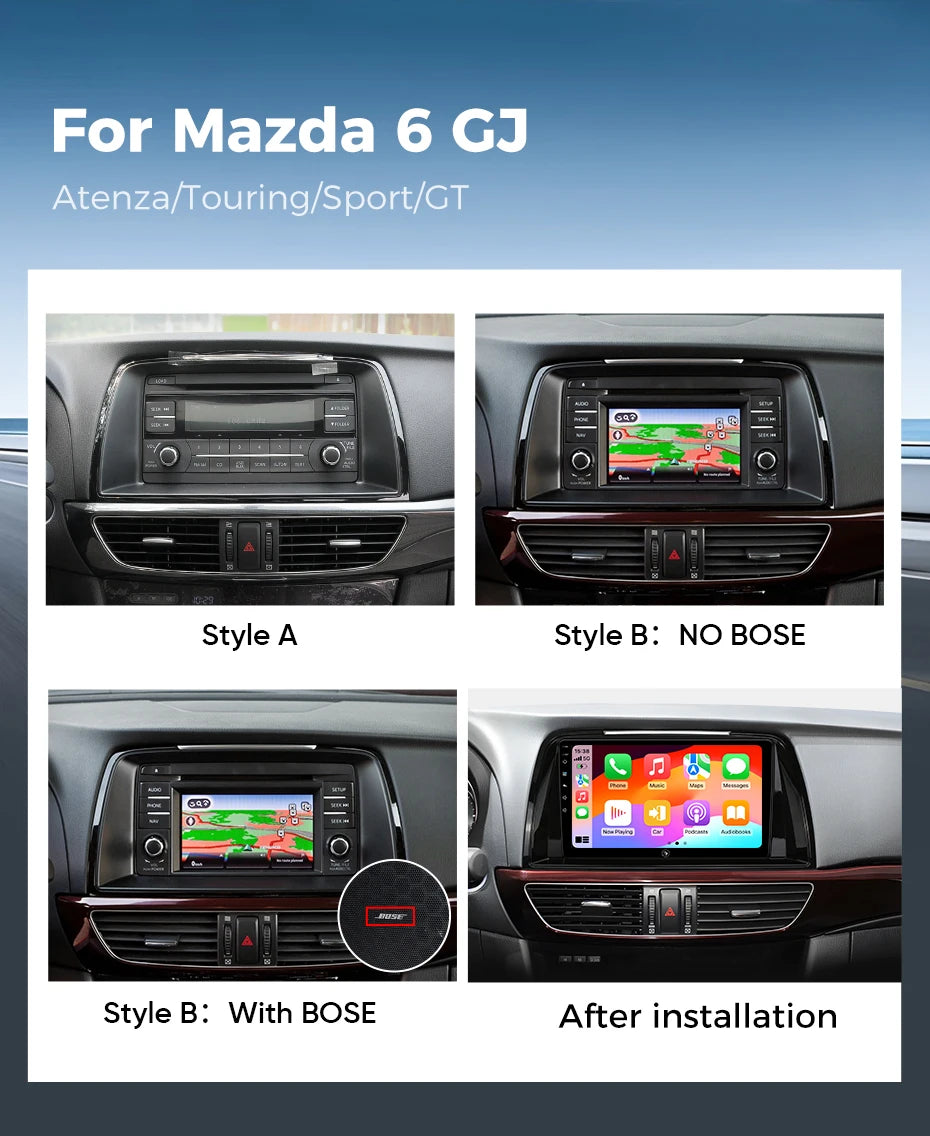 Ainavi Car Multimedia Player For Mazda 6 GJ Atenza 2013 2014 2015 Touring Sport GT wireless Carplay Android Auto 4G Wifi 2din