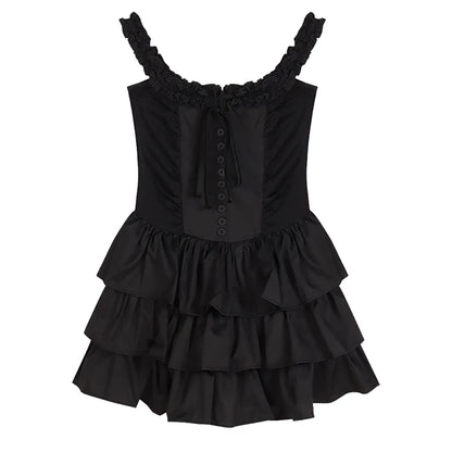 Elegant Black Strapless Dress Women's Summer New Arrival Base Layer Beautiful  Dress U-Neckline A-Line Skirt Ultra Short