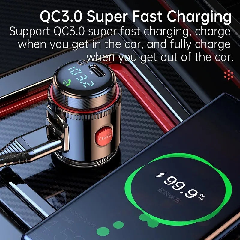 2 Pcs VR Robot Bluetooth Car MP3 Player FM Transmitter Wireless Handsfree U Disk Play USB Fast Charge Adapter PD30W QC3.0