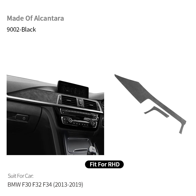 For BMW F30 F32 F34 Center Console Dashboard and Instrument Panel Trim Sticker Car Interior Tuning Accessorie Made of Alcantara