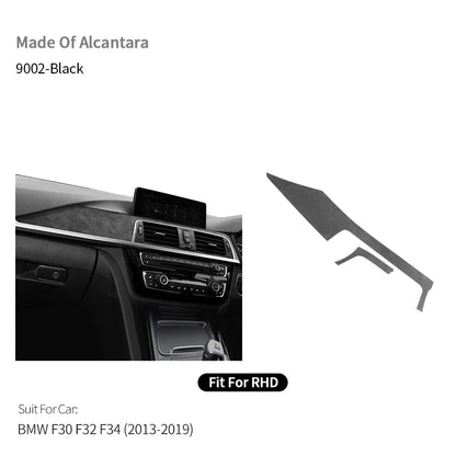 For BMW F30 F32 F34 Center Console Dashboard and Instrument Panel Trim Sticker Car Interior Tuning Accessorie Made of Alcantara