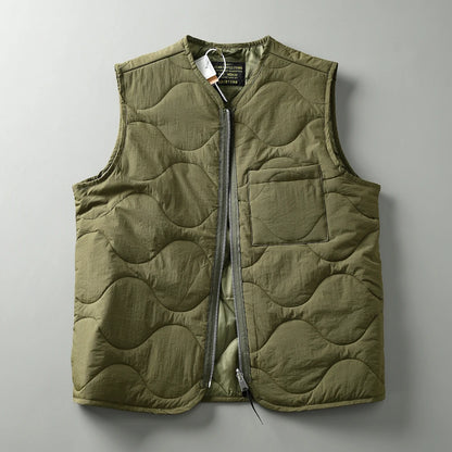 Lightweight Windproof Wearable Autumn Winter Men's Retro Casual Gourd Shaped Basted Cotton Vest Versatile All-Match Jacket