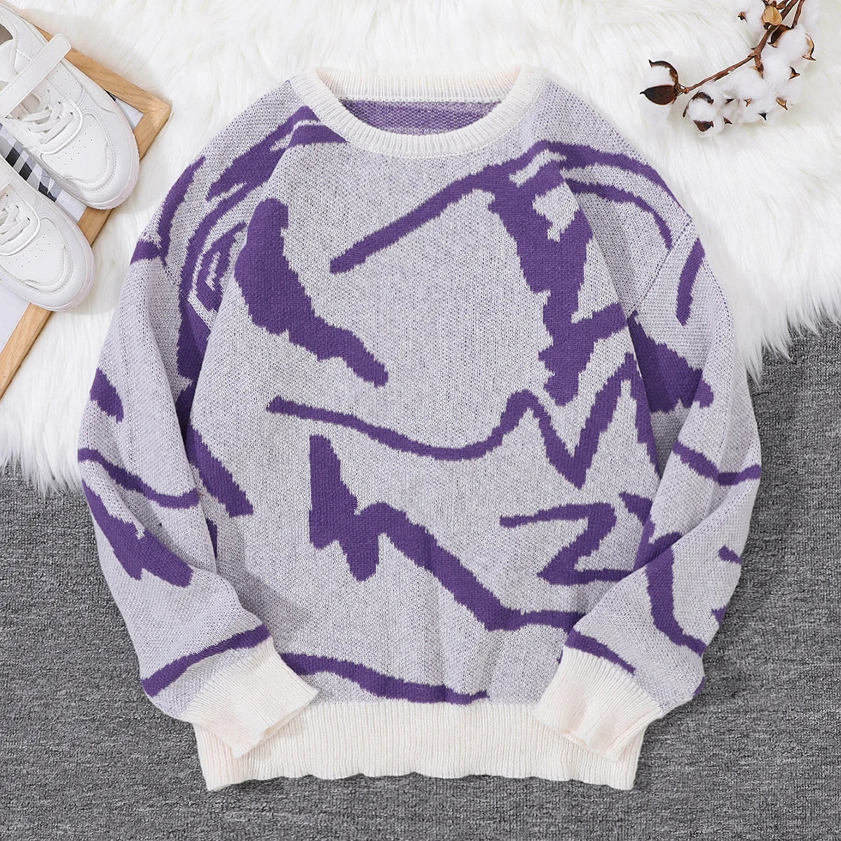 Unisex Sweaters, Casual and Comfortable with Dropped Shoulders, Autumn and Winter Knitwear, Soft Regular-Fit Long-Sleeved Crew Neck Pullovers, Suitable for Everyday Wear, Unisex Tops for Going Out, Men's Knit Pullovers