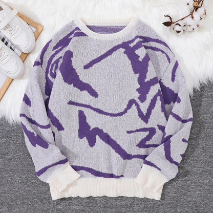 Unisex Sweaters, Casual and Comfortable with Dropped Shoulders, Autumn and Winter Knitwear, Soft Regular-Fit Long-Sleeved Crew Neck Pullovers, Suitable for Everyday Wear, Unisex Tops for Going Out, Men's Knit Pullovers