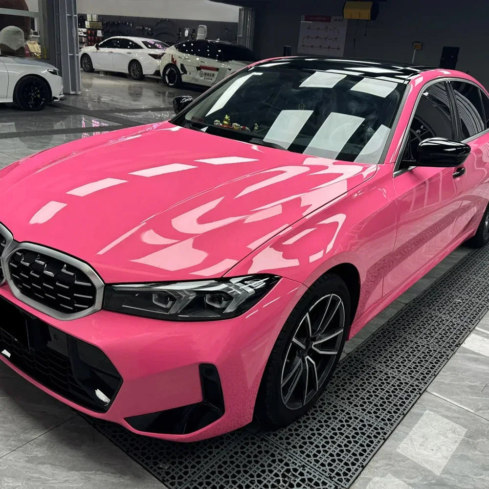 Platinum Rose Pink Auto Wrapping Film Vinyl Wrap Car Stickers Color Change Film Bubble Free Sticker Vinyl Decals Car Accessories