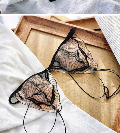 Elegant French Lace Front Closure Bra Set Ultra Thin Breathable Beauty Back Sensual Lingerie Wirefree UK Fit Summer S-XL MOYISU
