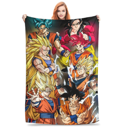 Dragon Ball Blanket Anime Goku Pattern Soft Throw Blankets for Bed Bedroom Quilt Air Conditioning Personalised Warm Bedspread