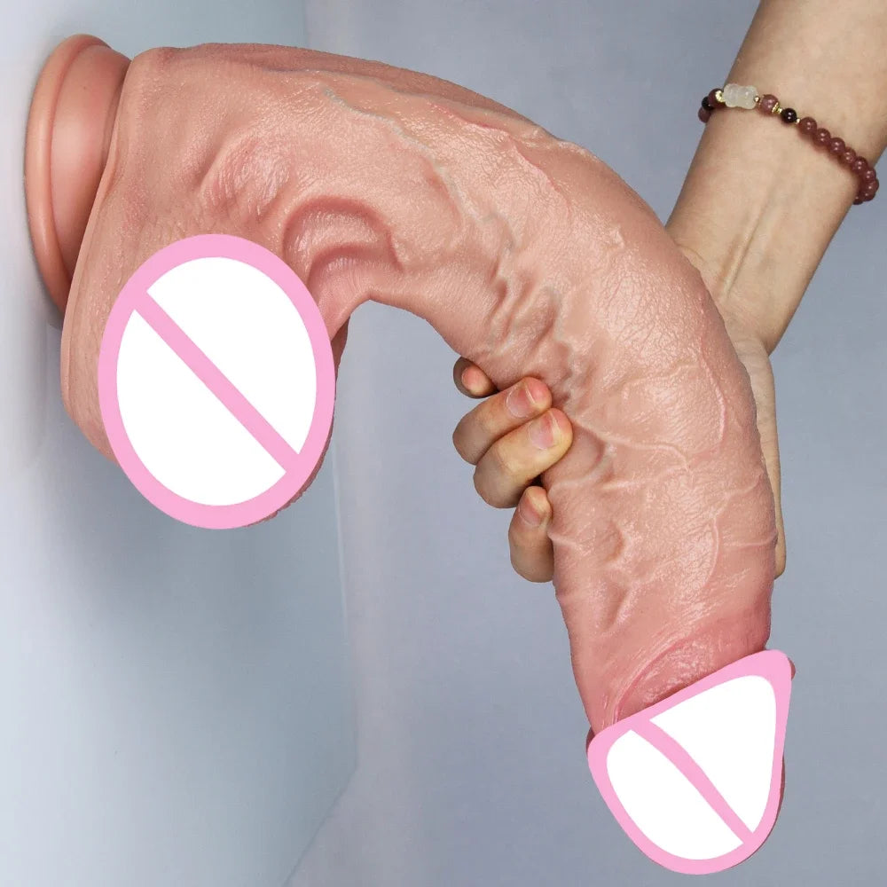 3Colors Penis Super Realistic Veins Soft Dildo Male Silicone Genitals Vaginal Masturbation Suction Cup Dick Woman Anal Sex Toy