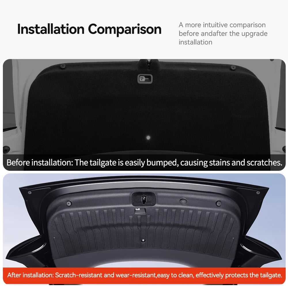 YZ For Tesla Model YL TPE Trunk Tailgate Guard Pad Trunk Protective Anti-dirty Pad Waterproof Backplate Protective Pad