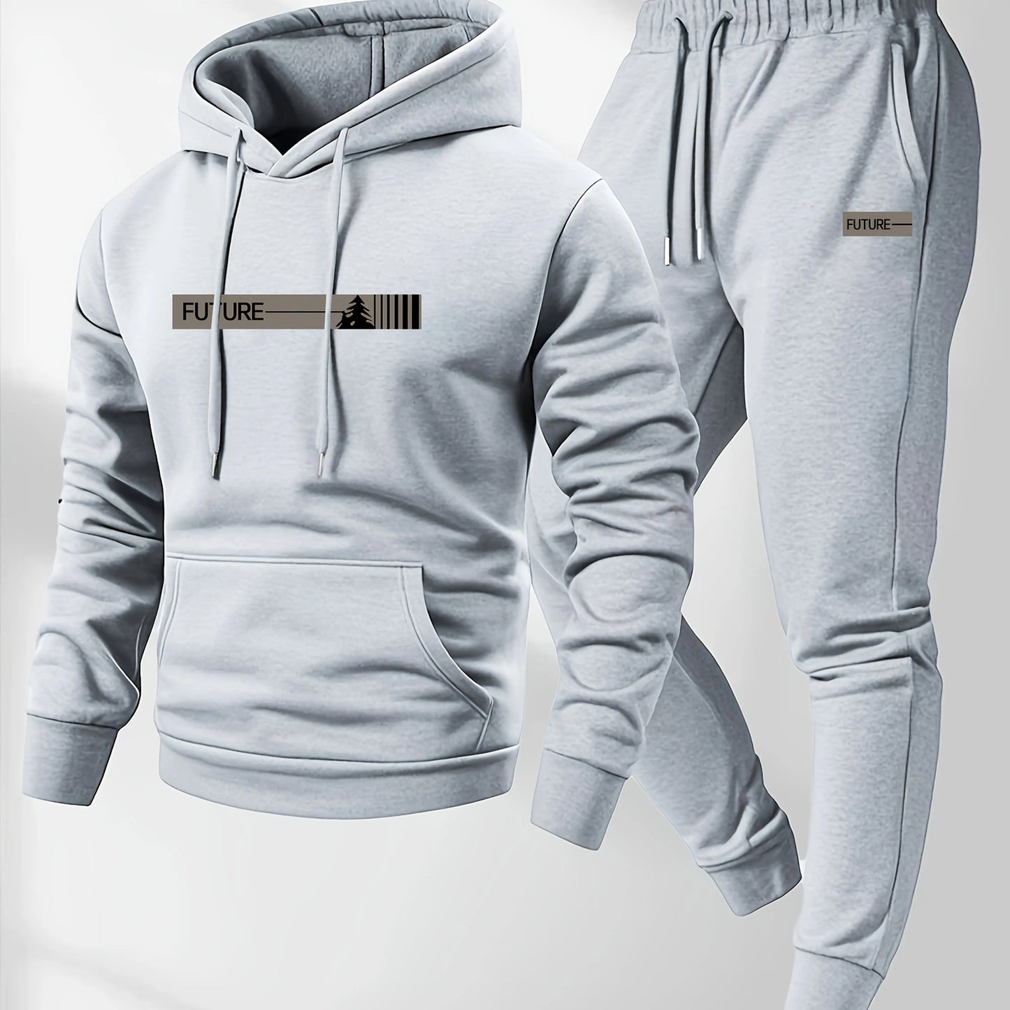 The 2026 new men's two-piece casual long-sleeved hooded sports shirt and sports pants set is suitable for wearing in autumn