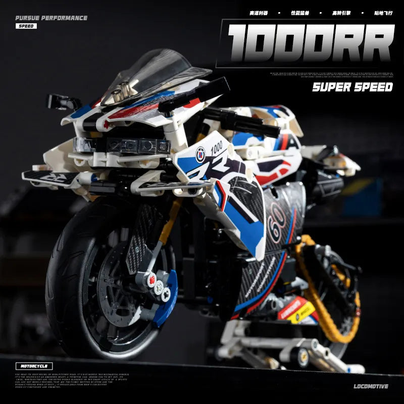 715PCS new 1:8 superbike 42130 building blocks M1000RR locomotive machinery group sports car model boy children's toy gift